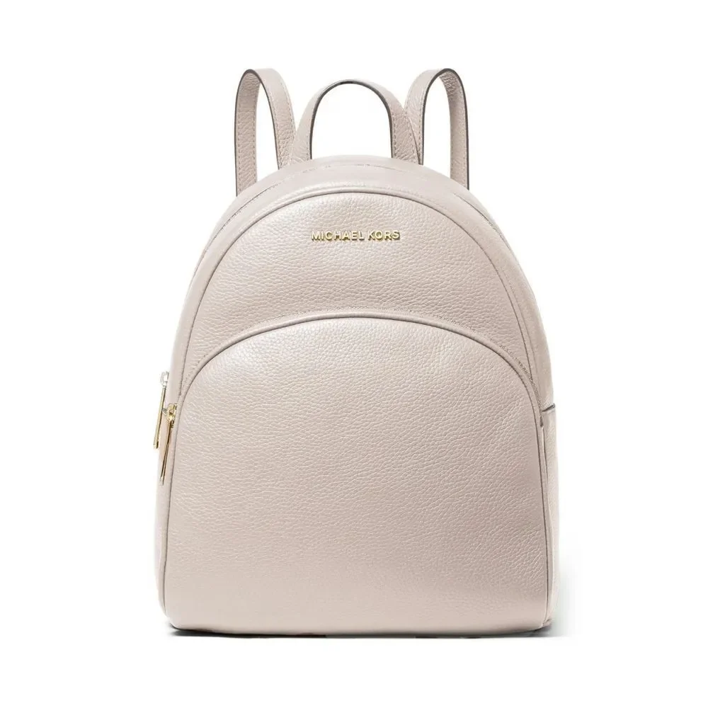 New! MICHAEL KORS Abbey Medium Pebbled Leather Backpack Soft Pink